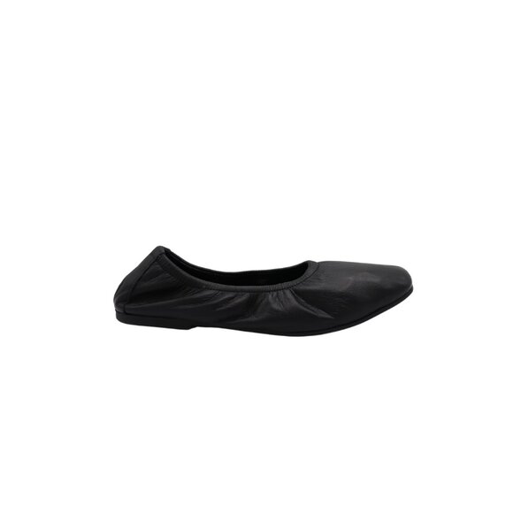 Avah Black leather elastic top ballet flat - Picture 3 of 7